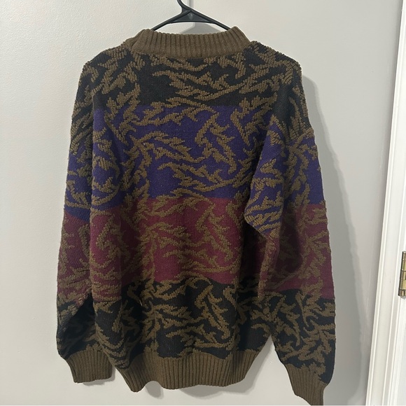John Ashford Men's Brown and Purple Crewneck Sweater - Picture 4 of 6